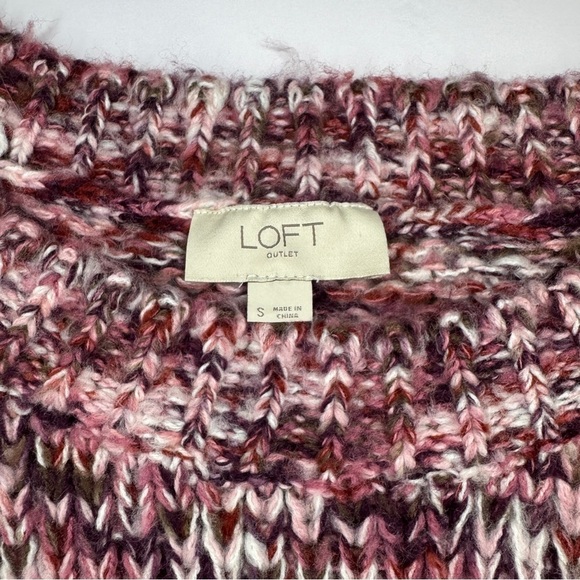 LOFT Outlet Chunky Marled Knit Sweater โ Size S Pink Multicolor - Picture 4 of 7